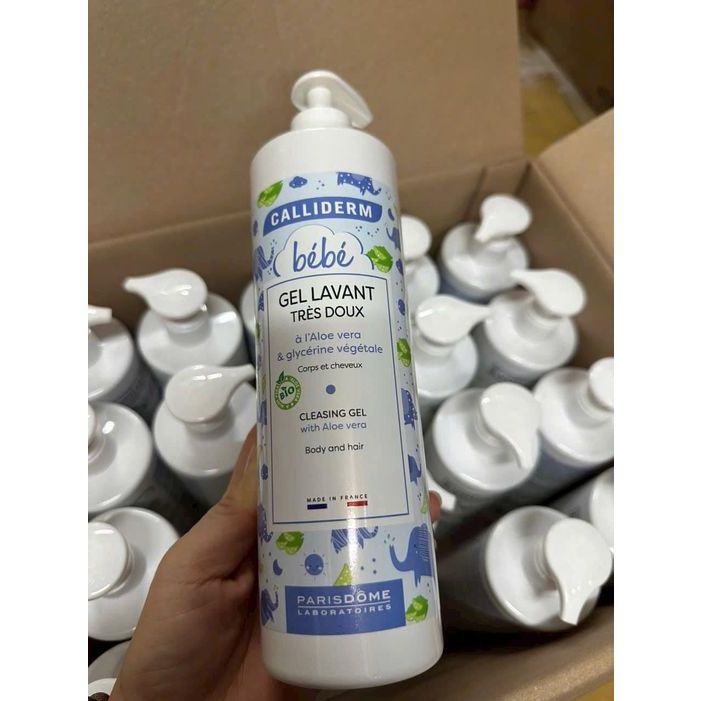 Gel tắm gội em bé Calliderm - nha đam 2 trong 1 500ml