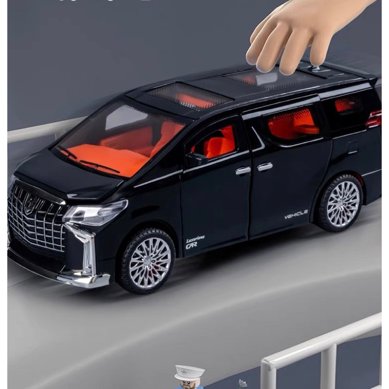 Xe mô hình Alphard có đèn ,âm thanh, mở 6 cửa, tỉ lệ 1:24