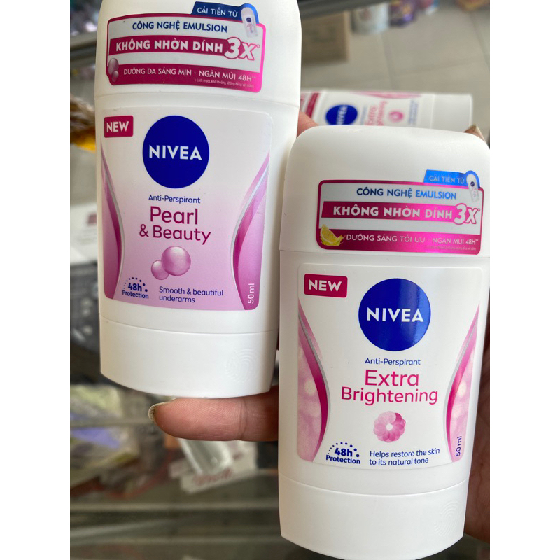 Sáp lăn khử mùi trắng sáng NIVEA Ngọc trai chống ố vàng mờ vết thâm hàng cty