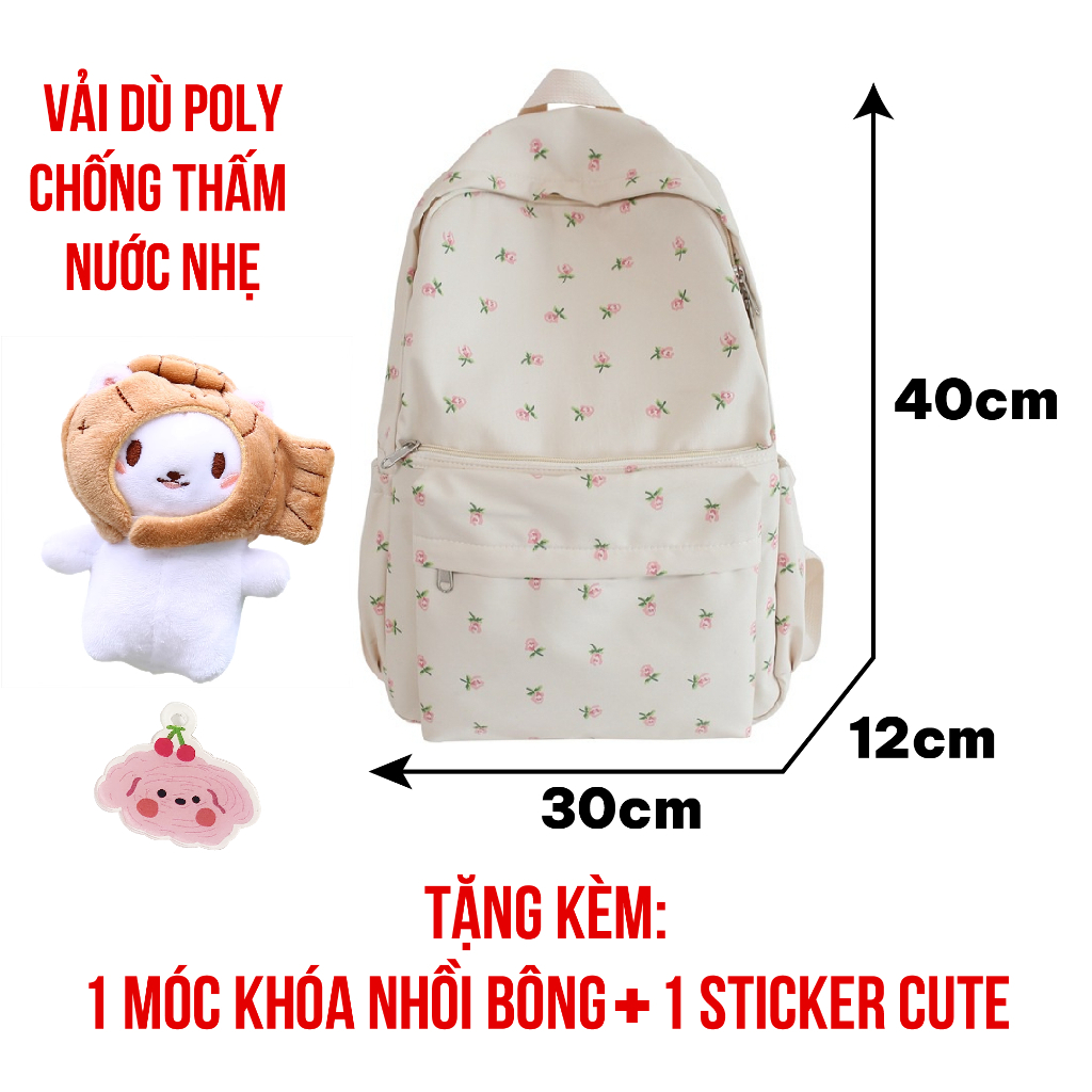 Balo đi học nữ họa tiết đơn giản, balo học sinh sinh viên phong cách đơn giản dễ phối đồ BZ005