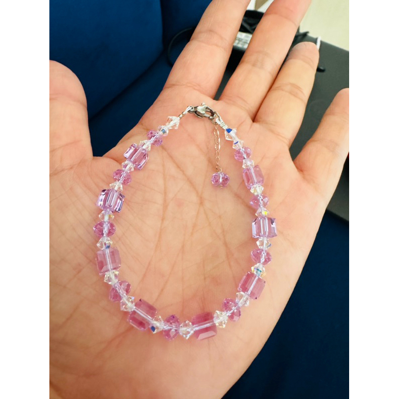 Vòng Tay Pha Lê Áo Swarovski Vuông 6 ly