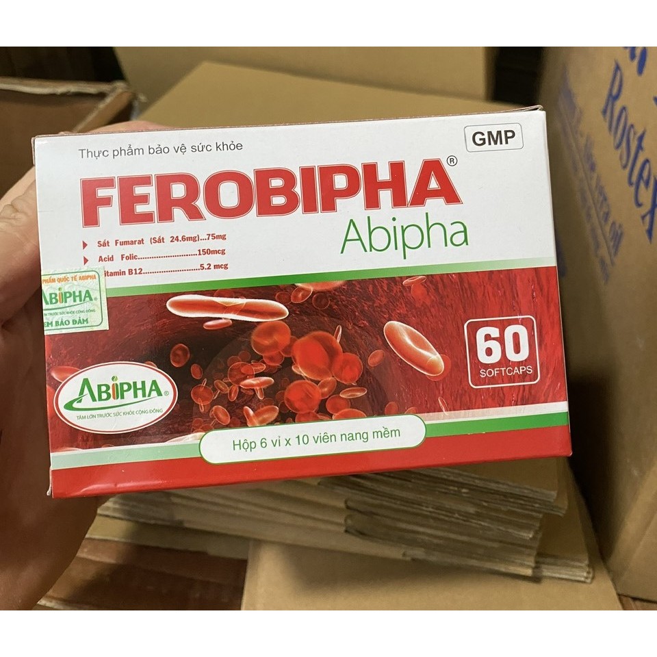 Ferobipha bổ sung sắt và acid folic, giảm thiếu máu do thiếu sắt, hỗ trợ quá trình tạo máu, quá trình tạo hồng cầu