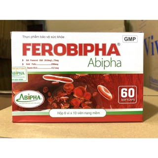 Ferobipha bổ sung sắt và acid folic, giảm thiếu máu do thiếu sắt, hỗ trợ quá trình tạo máu, quá trình tạo hồng cầu