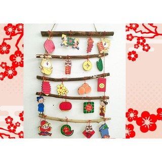 Bộ trang trí tết 5 thanh kèm phụ kiện đã tô 🎗decor tết siêu xinh