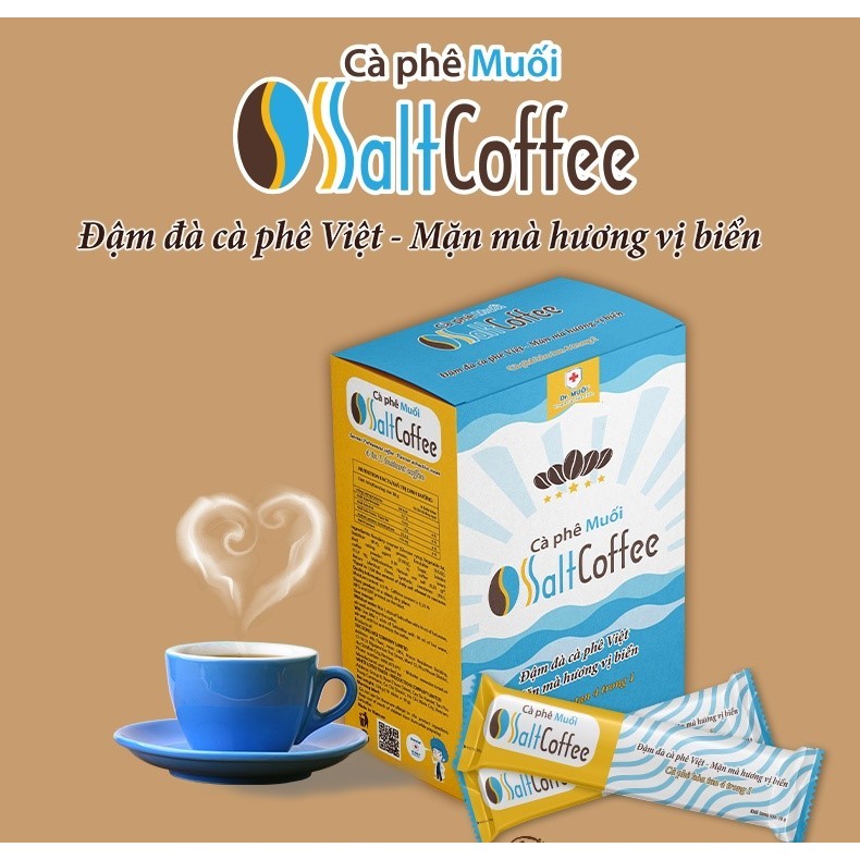 Cà phê muối - SaltCoffee (hộp 9 gói) cà phê hòa tan 4in1