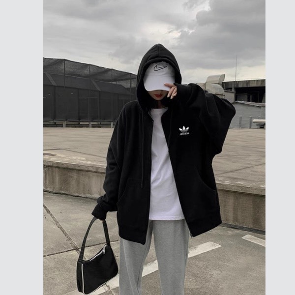 Áo hoodie zip Adidas cao cấp chính hãng chất nỉ bông cao cấp chuẩn form unisex nam nữ áo nỉ form rộng  AcA_stroe