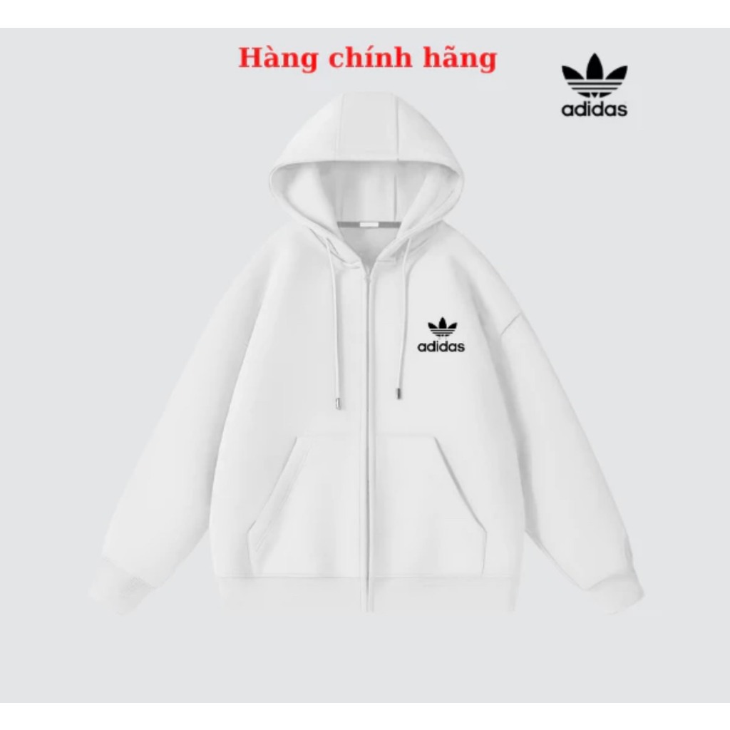 Áo hoodie zip Adidas cao cấp chính hãng chất nỉ bông cao cấp chuẩn form unisex nam nữ áo nỉ form rộng  AcA_stroe