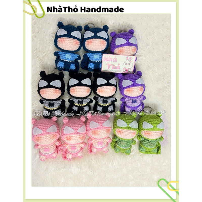 Móc khoá len handmade Batman (Cặp đôi siêu nhân) ♥︎ HÀNG SẴN ⭐️ Size : 12~14cm