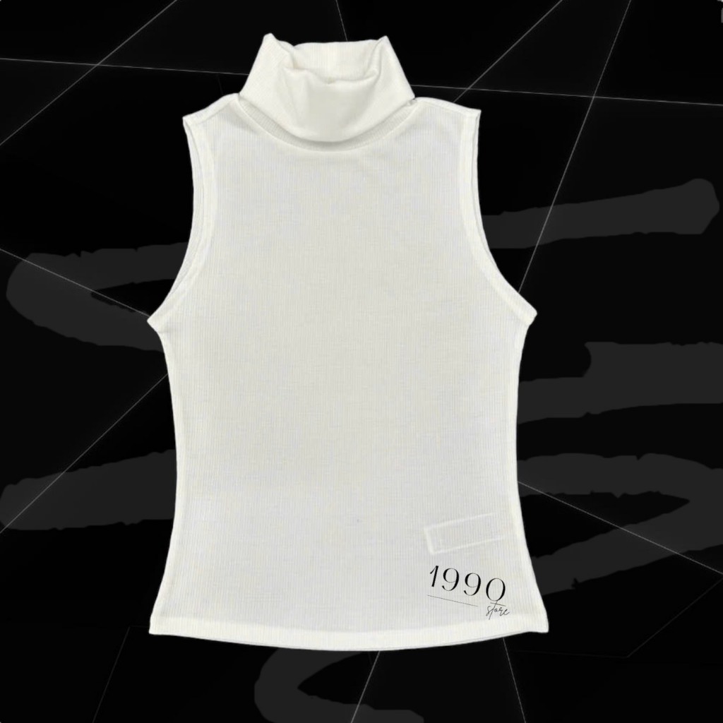 Áo thun sát nách cổ lọ 2 màu trắng và đen chất po gân vnxk