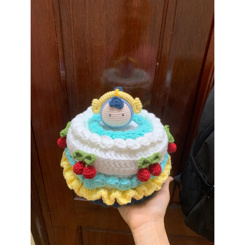 Bánh kem bằng len size 15cm