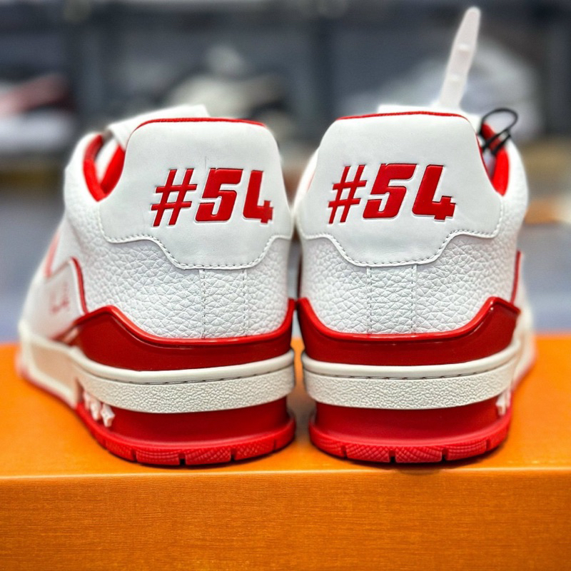 Siêu Phẩm Giày Thể Thao Sneaker L/V Trai.ner #54 Signa.ture White Red Trắng Đỏ Cao Cấp Ảnh Thật Giày Lv trainer lai au