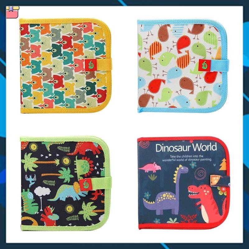 Đồ chơi Sách vẽ tự xóa được 10 trang Kèm bút cho bé chất liệu PP bọc vải có sẵn giấy lau