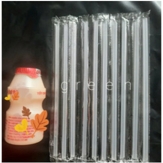Set 50 ống hút sữa tươi bọc màng sữa chua yakult probi cho bé greenkios dài 11cm