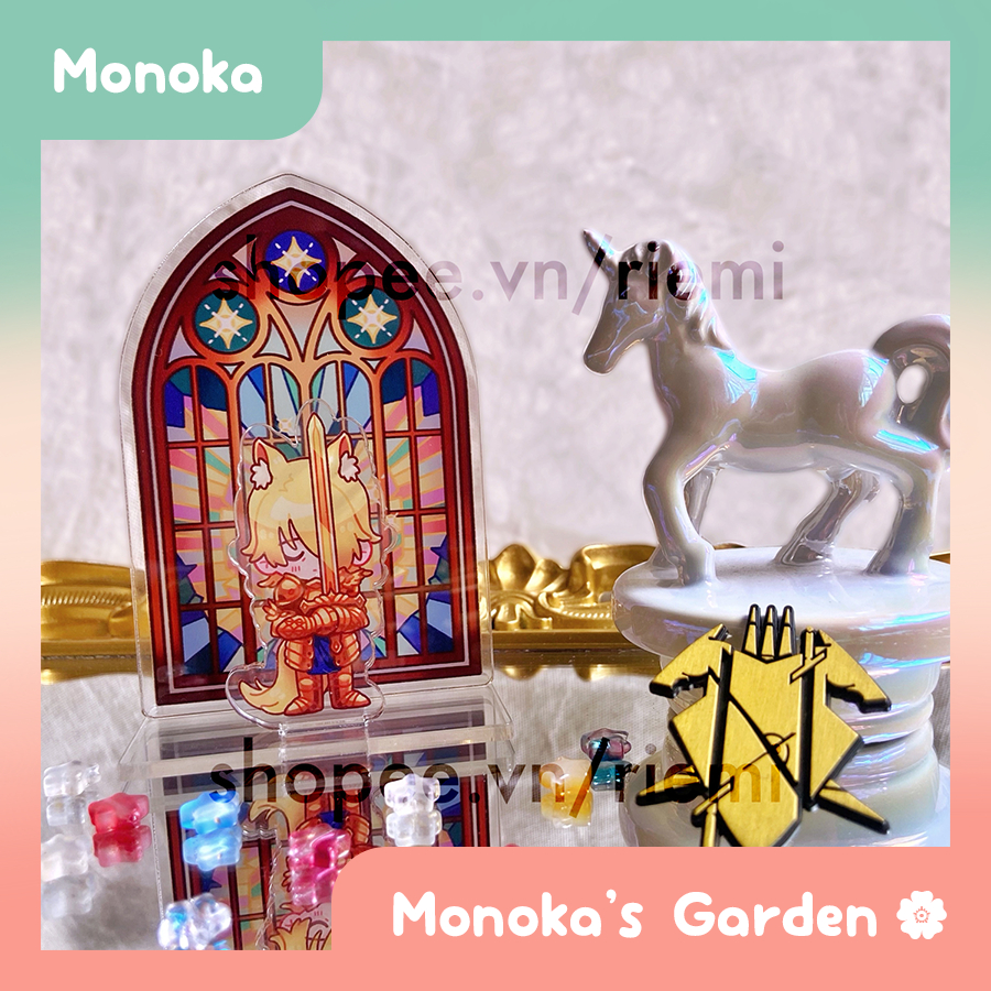 Standee acrylic 10cm hai mảnh Mlynar Nearl (Hiệp sĩ vô quang) - artist Monoka