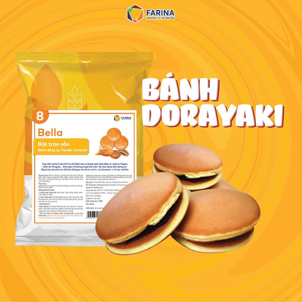 Bột trộn sẵn bánh Cá, đồng xu, dorayaki Bella Farina