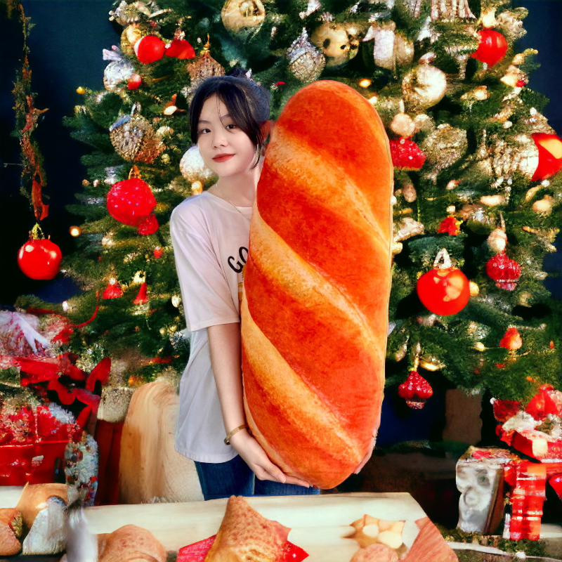 Gối Ôm Bánh Mì 3D Cao 50cm Gối Ôm Dành Cho Bé. Chất Liệu Vải Nhung, Được In Hình 3D, Hàng An Toàn Cho Bé.
