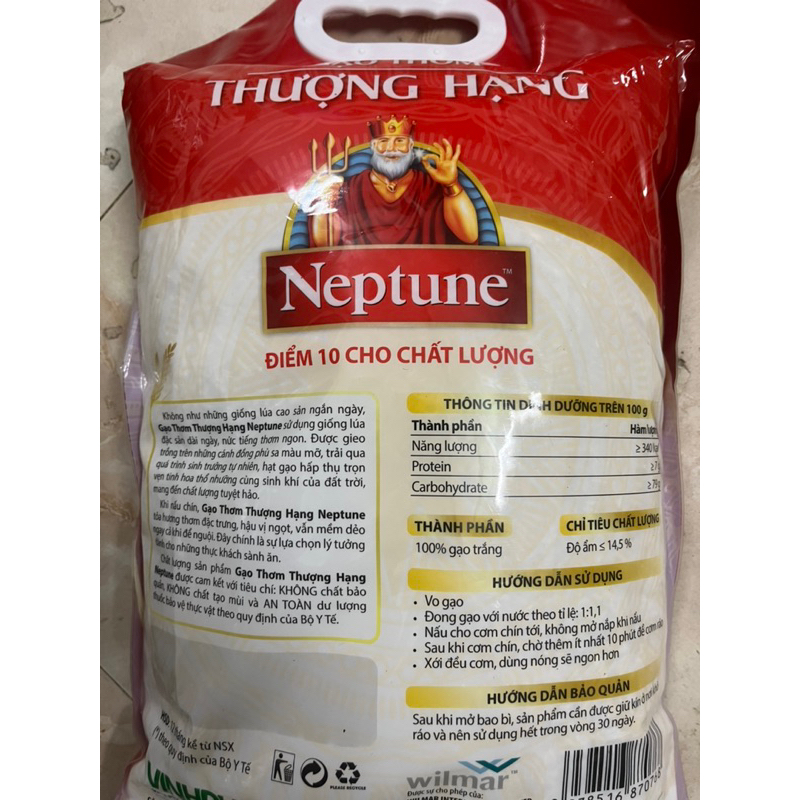 Gạo Neptune Thơm Thượng Hạng Túi 5kg
