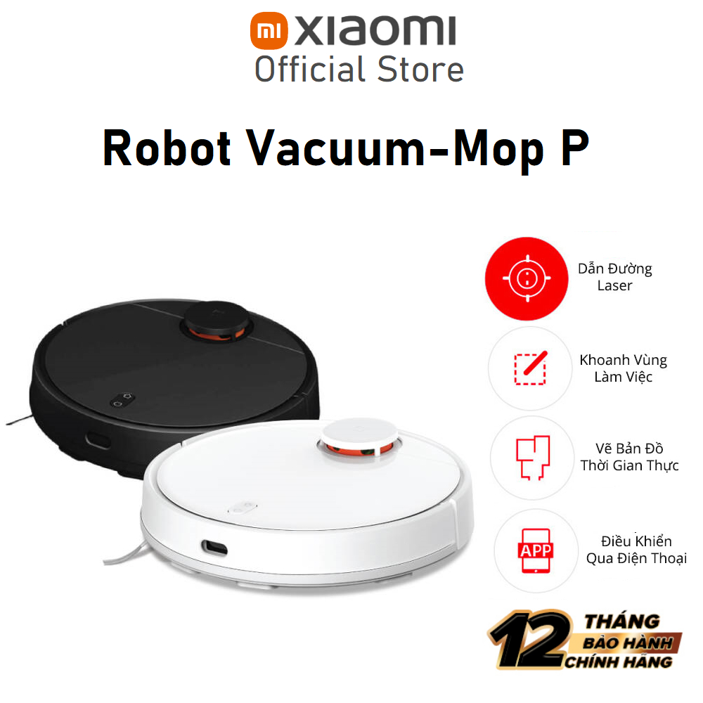 Robot hút bụi lau nhà Xiaomi Robot Vacuum-Mop P 3 chế độ cảm biến chống rơi, kết nối app, Bản quốc tế