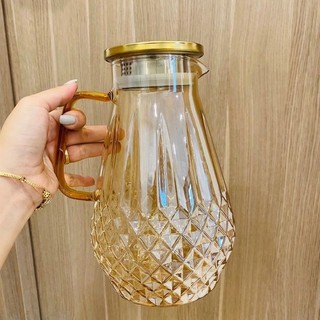 [CHỊU NHIỆT], Bình đựng nước 1.9Lít, Bình nước thủy tinh chịu nhiệt màu hổ phách