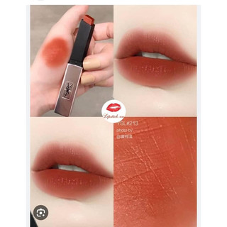 Son lì ysl the slim glow matte 213 fullbox – cam cháy