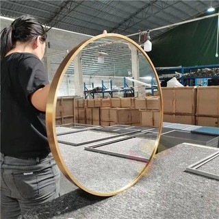 Gương Soi Kibath Hình Tròn Khung Viền Nhôm Sơn Tĩnh Điện, KB-137