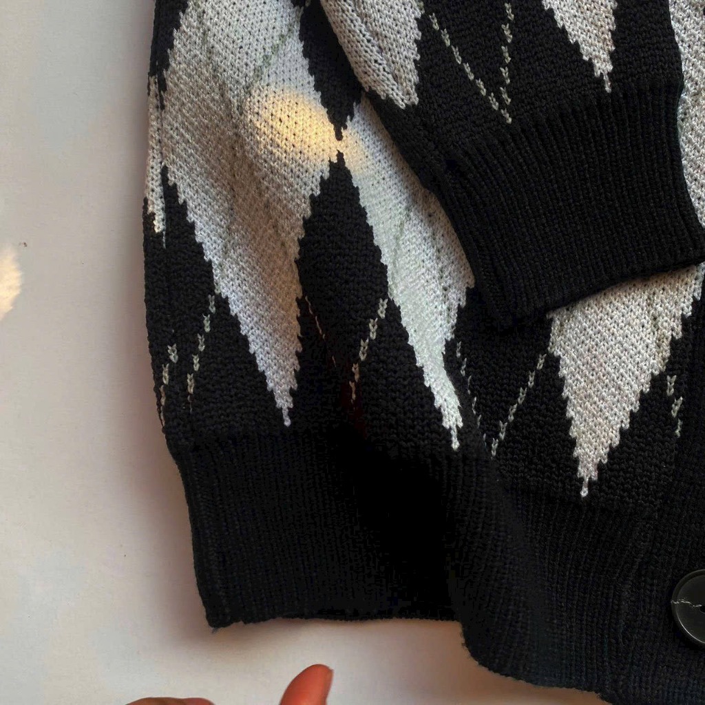 Áo cardigan nam Hàn Quốc Họa tiết chất dày dặn Tay dài dáng rộng  ABABA cadiganTL