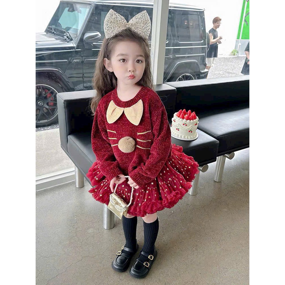 Set váy cho bé, set áo nhung kèm chân váy tầng xòe bồng bềnh cho bé gái từ 10-27kg BÌNH MINH SHOP