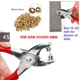 Kìm bấm khoen 5mm Bấm khoen lên giấy,da,bạt