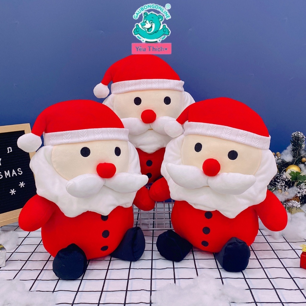 Gấu Bông Ông Gìa Noel, Gối Ôm Cho Bé, Gấu Bông Cho Bé Hình Thú Đáng Yêu Size 35 - 65cm