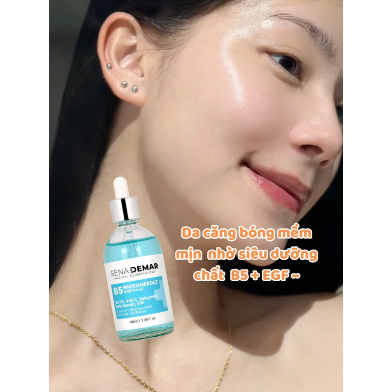 Serum B5 Senademar B5 microneedle ampoule hạn 2026 dưỡng trắng cấp ẩm khoá căng bóng phục hồi