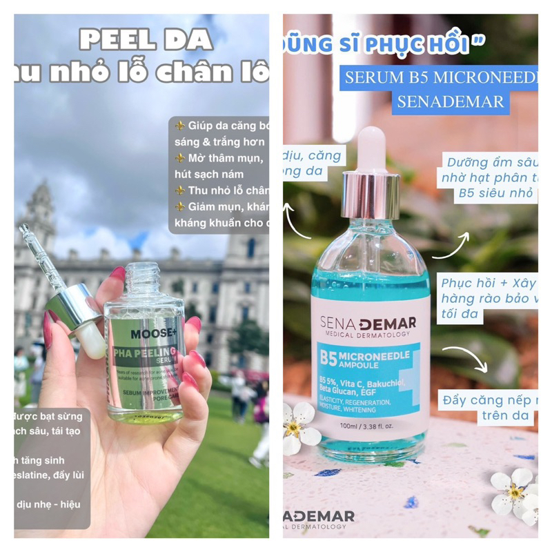 Serum B5 Senademar B5 microneedle ampoule hạn 2026 dưỡng trắng cấp ẩm khoá căng bóng phục hồi