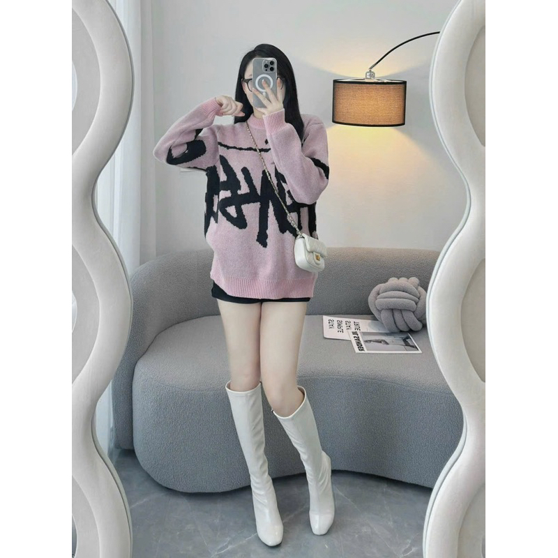 ÁO LEN CHỮ SWEATER QC IN 2 MẶT