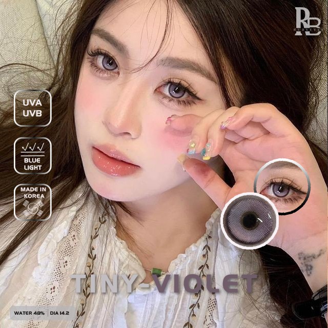 RUBY EYES Kính Áp Tròng Mẫu Tím Tiny Violet SIlicone HydroGel Ruby Eyes, Lens ONLY 0 ĐỘ Ruby Eyes Contact Lens