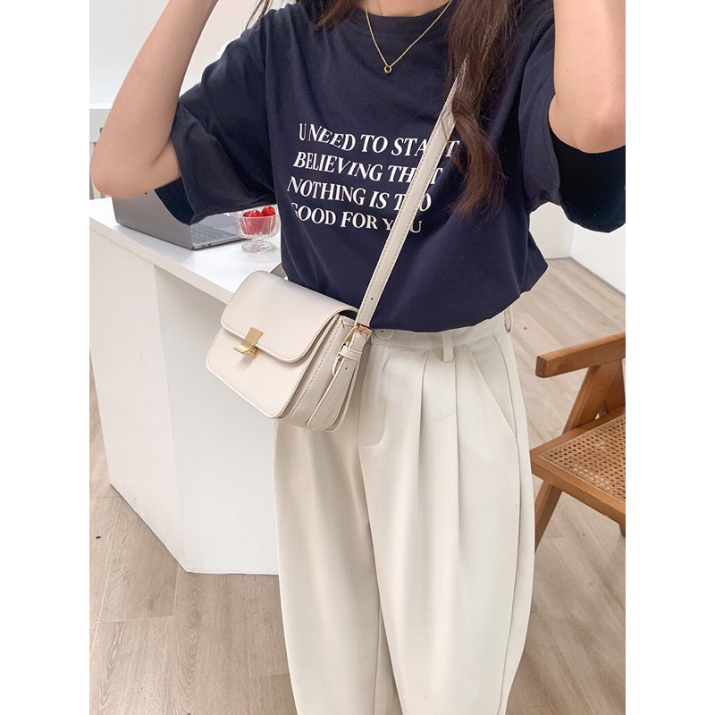 Túi Đeo Chéo, Túi Đeo Vai Nữ Da PU Màu Trắng, Nâu Mới 2023 - Mã T015