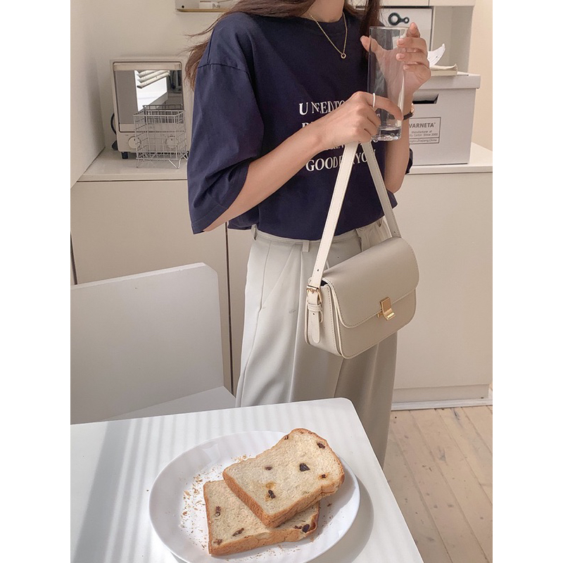 Túi Đeo Chéo, Túi Đeo Vai Nữ Da PU Màu Trắng, Nâu Mới 2023 - Mã T015