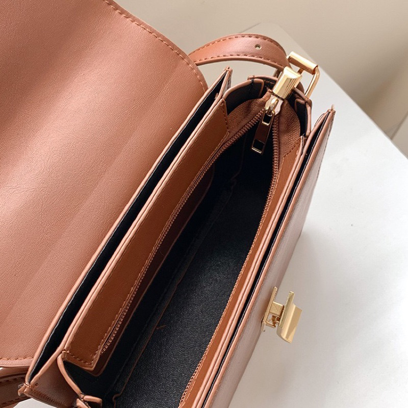 Túi Đeo Chéo, Túi Đeo Vai Nữ Da PU Màu Trắng, Nâu Mới 2023 - Mã T015