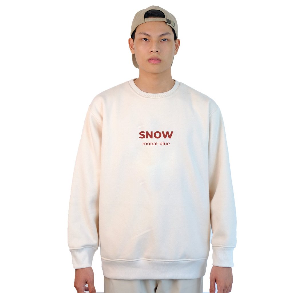 MONAT BLUE SNOW - Áo Sweater nỉ bông 100% cotton unisex