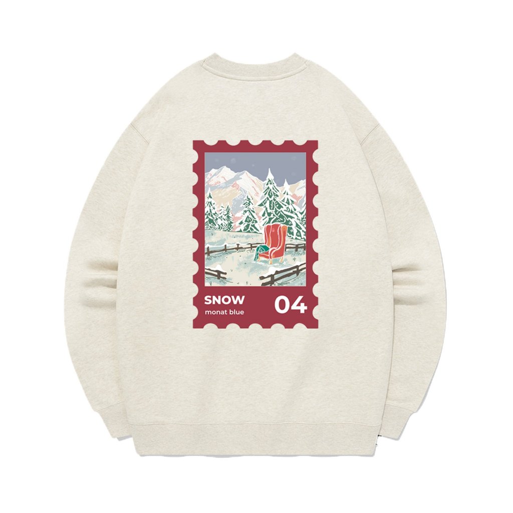 MONAT BLUE SNOW - Áo Sweater nỉ bông 100% cotton unisex