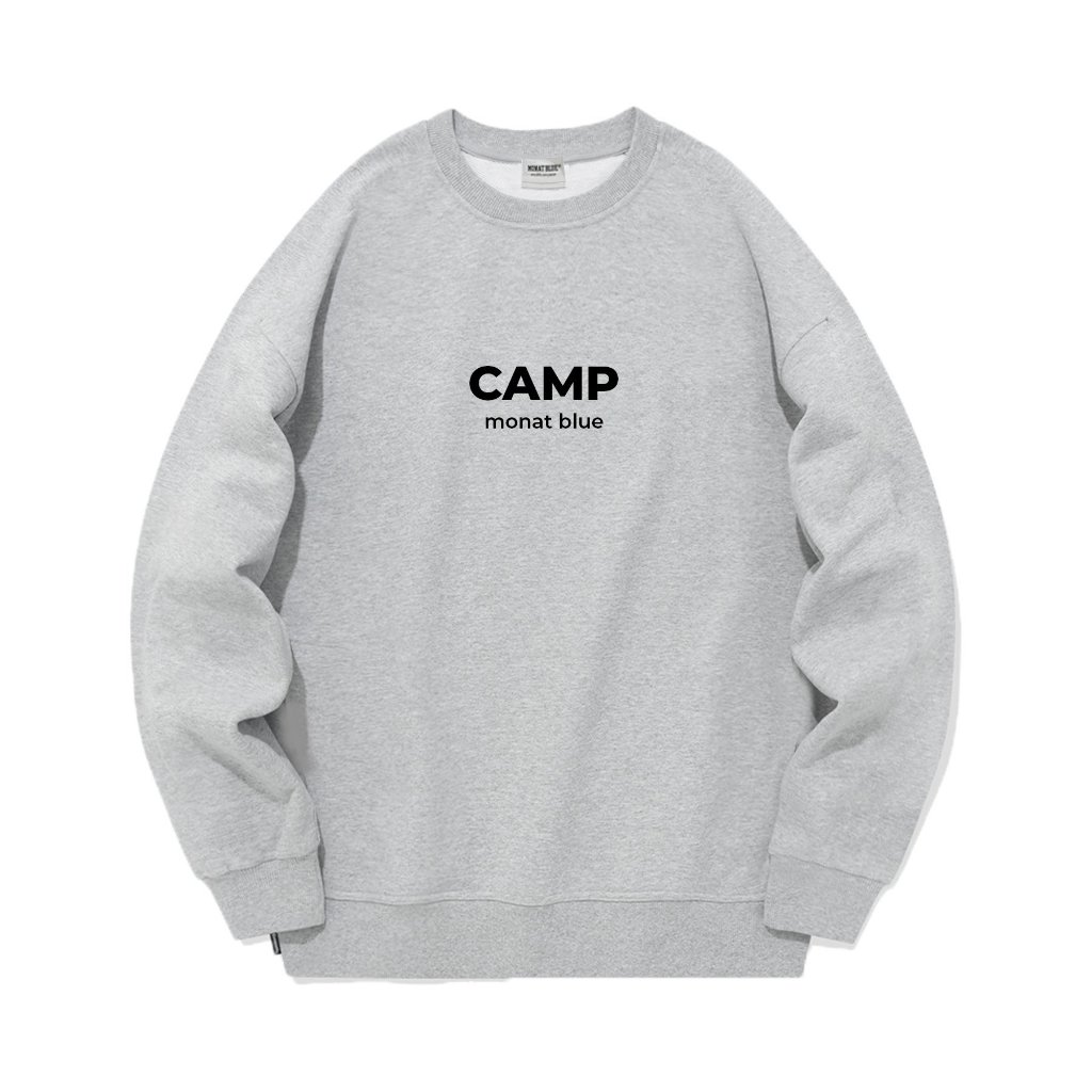 MONAT BLUE CAMP Light Grey - Áo Sweater Xám form rộng nỉ cua unisex