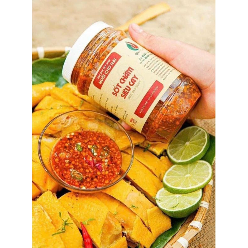 Sốt Chấm Siêu Cay Muối Chú Hải - Hủ 500gr.Sốt chấm cay vừa Muối chú hải