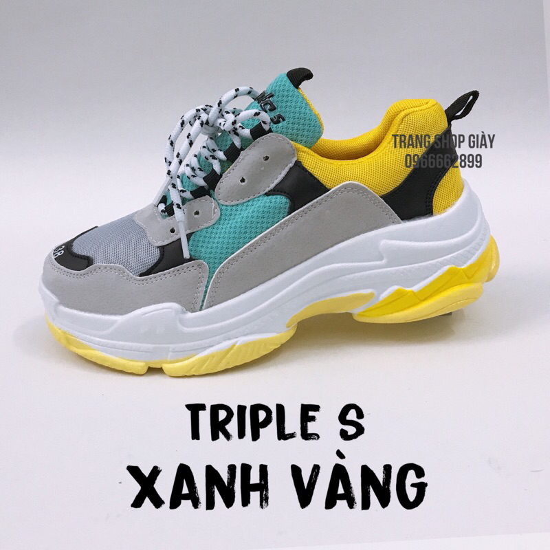 Giày thể thao nam nữ sneaker Ulzzang Triple s, size 36-43.      .