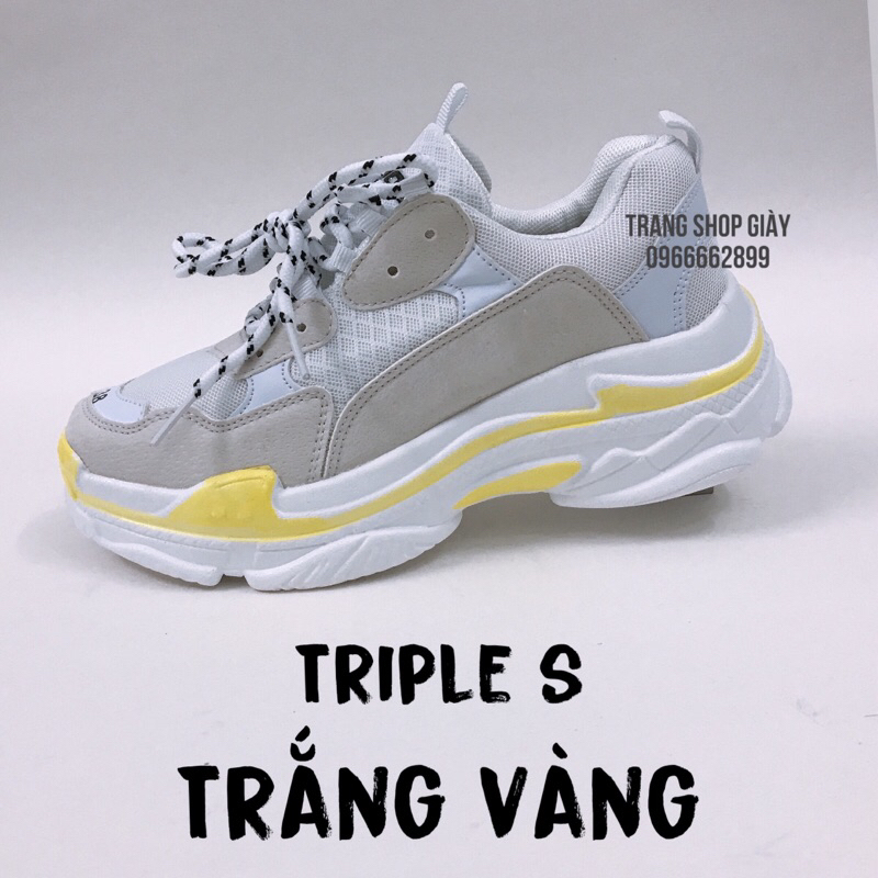 Giày thể thao nam nữ sneaker Ulzzang Triple s, size 36-43.      .