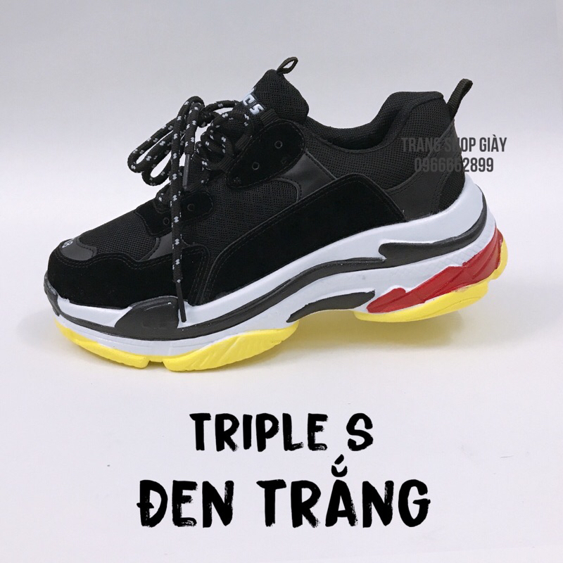 Giày thể thao nam nữ sneaker Ulzzang Triple s, size 36-43.      .