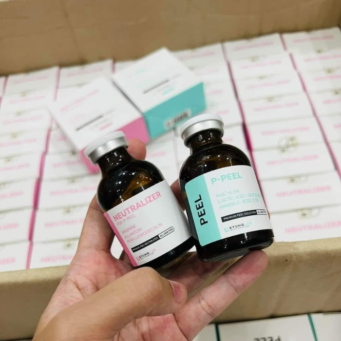 Peel da , P-Peel + Neutralizer Kyunglab thay da sinh học, giúp tái tạo da trắng sáng , căng bóng ,mịn màng