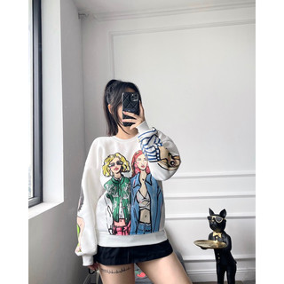 Áo cô gái 2 màu hình in sắc nét