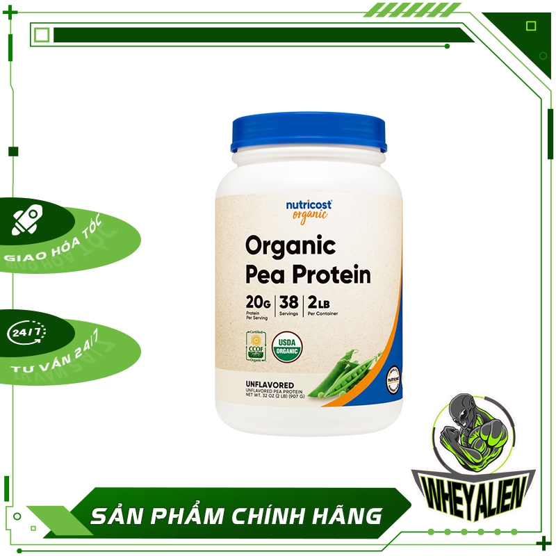 NUTRICOST ORGANIC PEA PROTEIN ISOLATE 2LB Bổ Sung Protein, Hỗ Trợ Xây Dựng Cơ Bắp