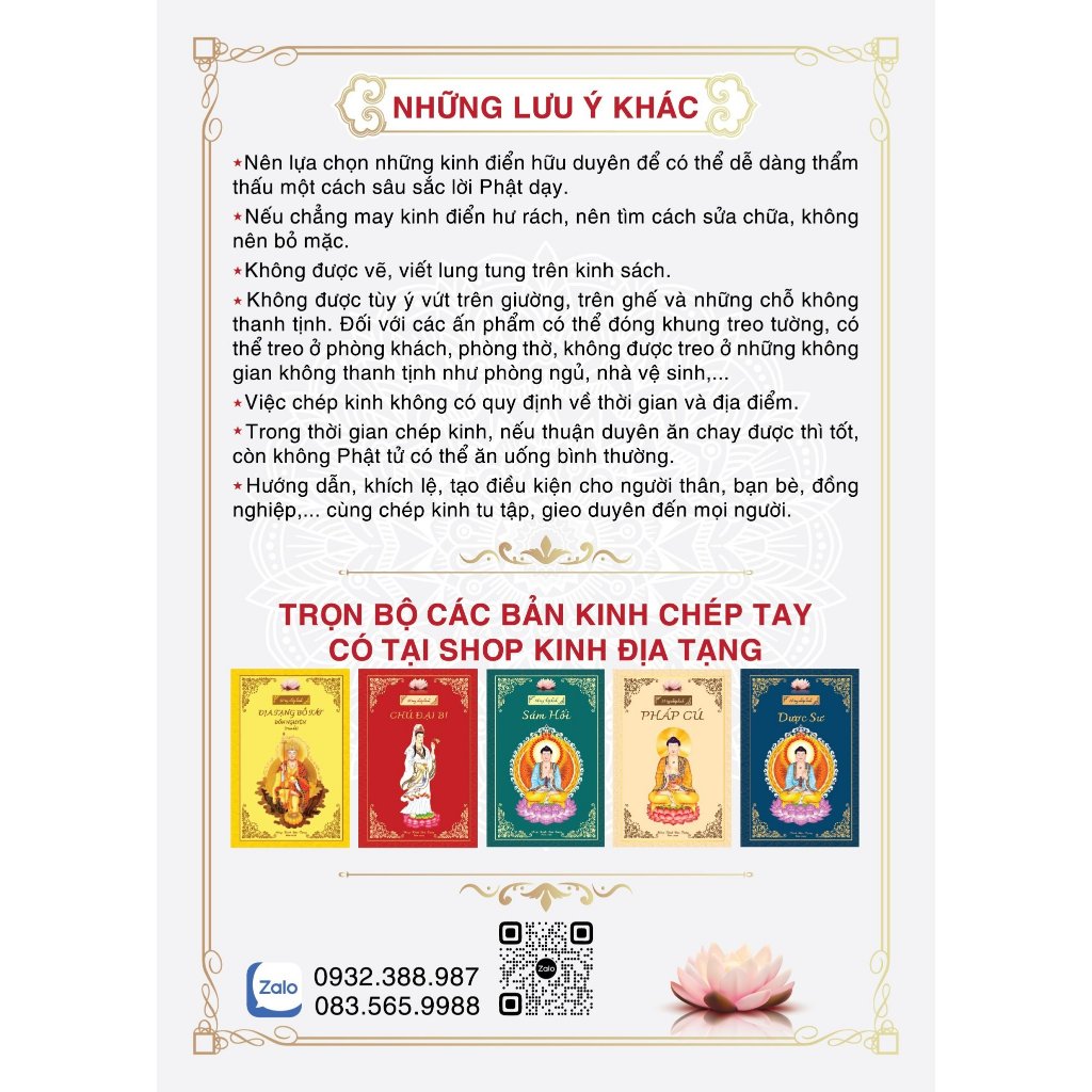 Tờ Thần Chú Địa Tạng ,Hướng dẫn chép kinh -Hương Trang