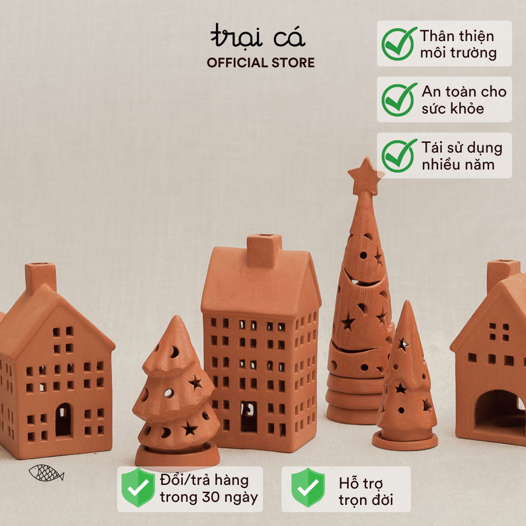 Ngôi Nhà Trang Trí Đất Nung xinh xắn TRẠI CÁ HOME