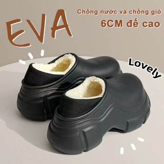  Dép bông Đế Dày Dép Lông bánh mì nữ,Chống gió thấm nước trend Phóng khoáng Thiết kế độc 