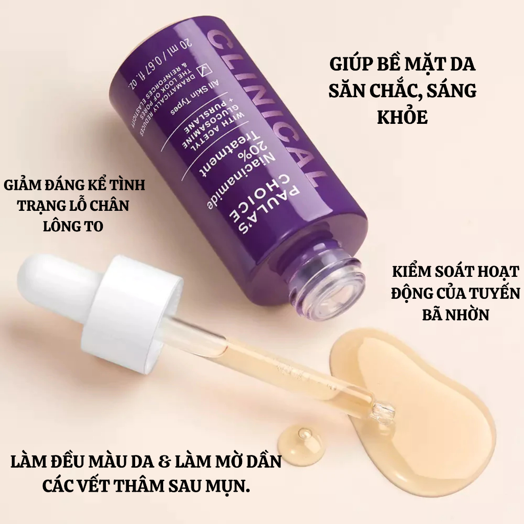Tinh chất se khít lỗ chân lông Paula's Choice Niacinamide 20% Treatment 20ml